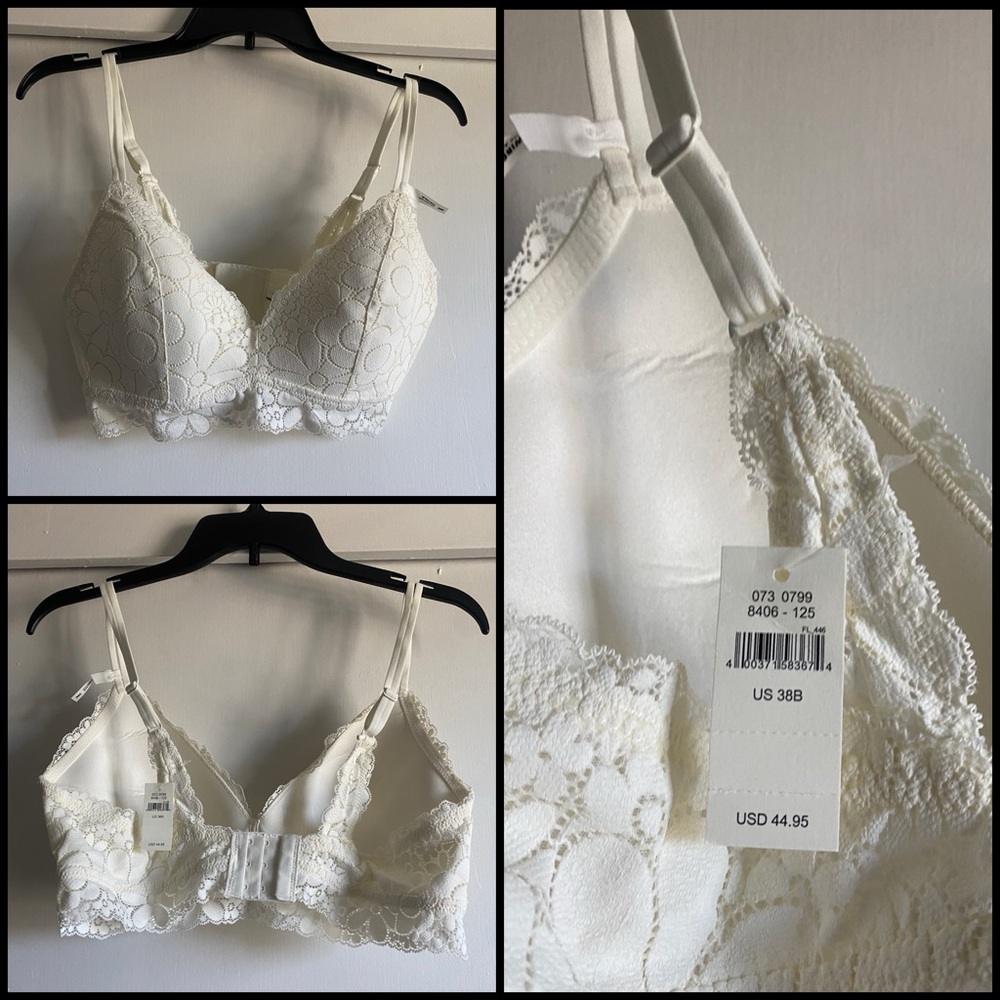 Aerie Lace Floral wireless Bra in Ivory NWT